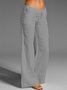 Women Casual Linen Solid Pants