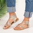 Women Adjustable Buckle Flat Heel Daily Summer Flip-Flops