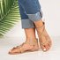 Women Adjustable Buckle Flat Heel Daily Summer Flip-Flops
