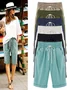 Women Casual Linen & Cotton Bottoms Shorts