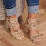 Women Cut-out Slip-on Stylish SHeel Booties Shoes