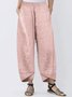 Casual Linen Paneled Pants