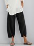 Women Solid Casual Linen Cotton Pants