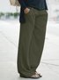 Women Casual Solid Cotton Loose Pants