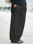 Women Casual Solid Cotton Loose Pants