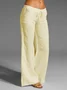 Women Casual Linen Solid Pants