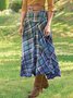 Checkered/plaid Casual Cotton-Blend Skirt