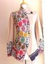 zolucky Plus Size Floral Long Sleeve Casual Jacket