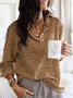 zolucky Long Sleeve V neck Casual Top