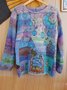 zolucky Women Casual Crew Neck Long Sleeve Sweater