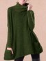 Black Patchwork Turtleneck Casual Sweater