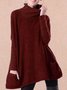 Black Patchwork Turtleneck Casual Sweater