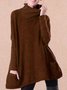 Black Patchwork Turtleneck Casual Sweater