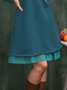 Solid Crew Neck Long Sleeve Knitting Dress