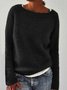 Solid Knitted Sweater Pullovers Jumpers