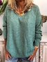 Casual Neck Long Sleeve Knitted Sweater