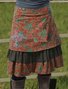 Cotton-Blend Floral Plus Size Skirt