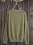 Solid Loose Fit Women Pullover Wool Knit Sweater