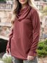 Women Cowl Neck Vintage Long Sleeve Casual Top