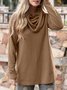 Women Cowl Neck Vintage Long Sleeve Casual Top