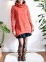 Cowl Neck Cotton-Blend Casual Hoodie Knitting Dress
