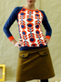 zolucky Casual Long Sleeve Floral-Print Crew Neck T-shirt
