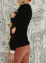 Floral-Print Casual Cotton-Blend T-shirt
