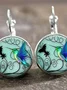 Women Vintage Glass Gem Earrings