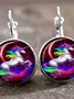 Women Vintage Glass Gem Earrings