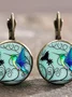 Women Vintage Glass Gem Earrings