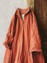 Vintage 3/4 Sleeve Plain V Neck Casual Weaving Dress