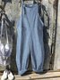 Vintage Black Gray Linen Stripes Pants Romper Jumpsuits