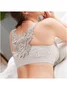 Wireless Rose Embroidery Back Front Closure Lace Thin Gather Comfy Bras