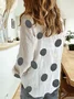 Zolucky Women Cotton V Neck White Casual Blouse
