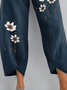 Women Casual Sunflower Linen Bottoms