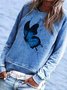 Animal Long Sleeve Cotton-Blend Crew Neck Hoodies & Sweatshirt