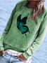 Animal Long Sleeve Cotton-Blend Crew Neck Hoodies & Sweatshirt