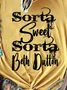 Zolucky Women Cotton Crew Neck Yellow Printed Vintage Jersey T-shirt
