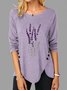 Purple Long Sleeve Crew Neck T-shirt