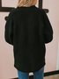 Black Shift V Neck Long Sleeve Buttoned Cardigan Sweater