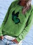 Animal Long Sleeve Cotton-Blend Crew Neck Hoodies & Sweatshirt