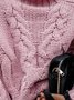 Nudepink Simple Long Sleeve Sweater