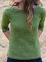Casual Long Sleeve Round Neck Plus Size Sweater