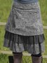 Gray Floral Vintage Skirt