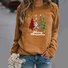 Women Christmas Top Printed Multicolor Long Sleeve Plus Size Hoodies Xmas Hoodies