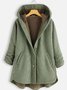 Casual Pockets Cotton-Blend Fleece Coat