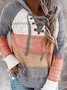 Color-Block Shift Long Sleeve Casual Sweater