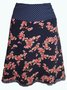 Dark Blue Printed Vintage Casual A-line Skirt