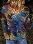 Women Vintage Printed Long Sleeve Top