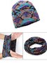 Women Vintage Multicolor Geometric Floral Printed Casual Knitted Hat